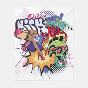 Graffiti-Abbildung mit Graffiti-Buchstaben Fleecedecke