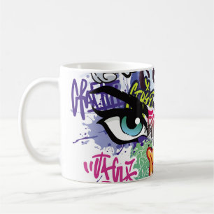 Graffiti-Abbildung mit Graffiti-Buchstaben Kaffeetasse