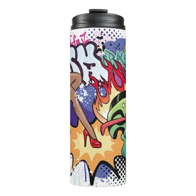 Graffiti-Abbildung mit Graffiti-Buchstaben Thermosbecher (Vorderseite)