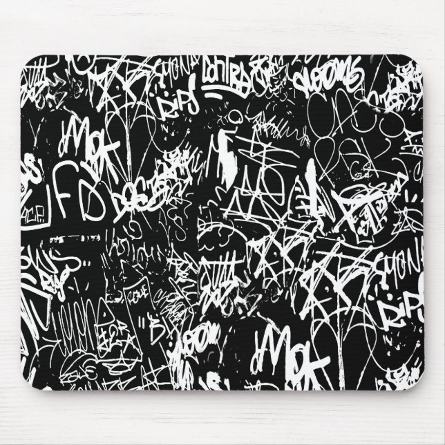 Graffiti Abstrakt Collage Print Patches Mousepad (Vorne)