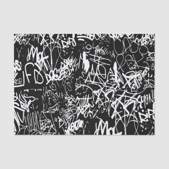 Graffiti Abstrakt Collage Print Patches Seidenpapier (Vorderseite)