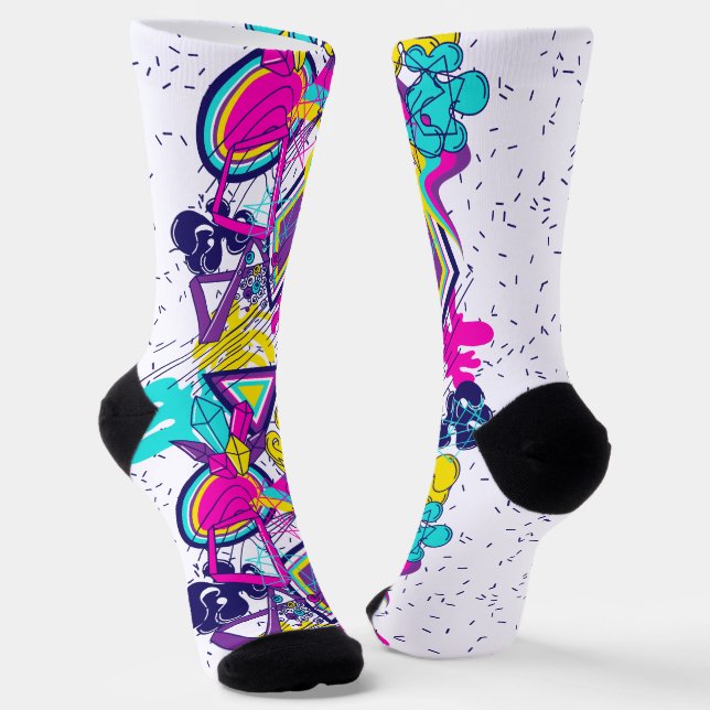 Graffiti abstrakte Farbmuster | Aktiver Sport Socken (Gewinkelt)
