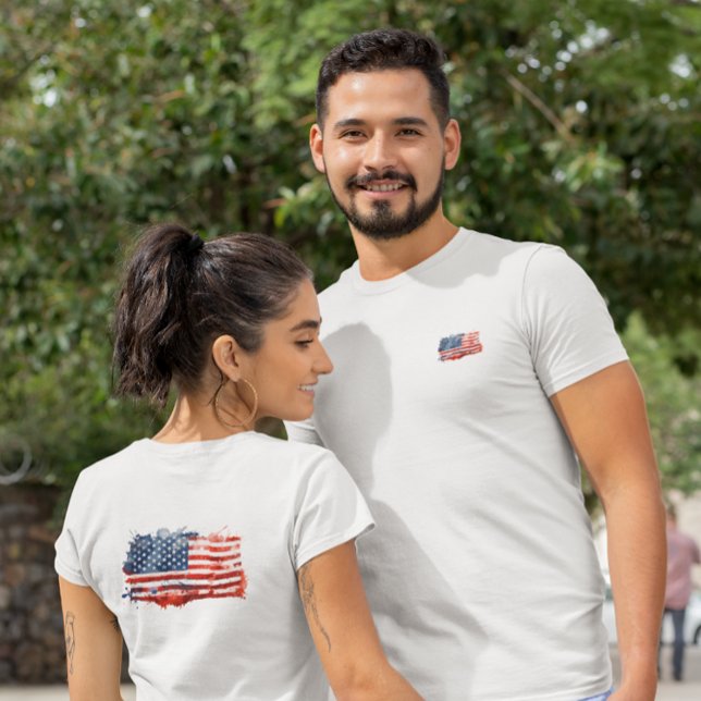 Graffiti American Flag | Front & Back Design  T-Shirt (Von Creator hochgeladen)