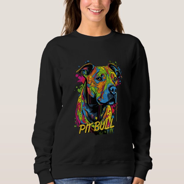 Graffiti American Pit Bull Terrier Mural Street Do Sweatshirt (Vorderseite)