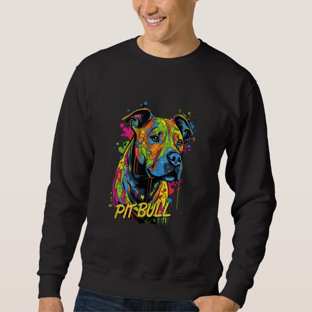 Graffiti American Pit Bull Terrier Mural Street Do Sweatshirt (Vorderseite)