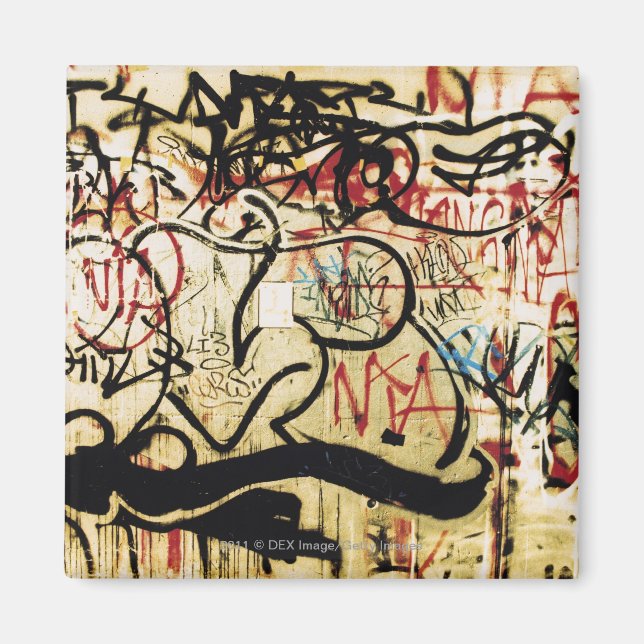 Graffiti an einer Wand Magnet (Vorne)