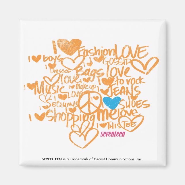 Graffiti Aqua/Orange Magnet (Vorne)