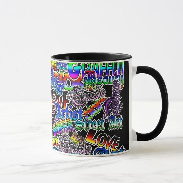 Graffiti "Ar" Künstlerische Begriffe Kaffee Tasse (Rechts)