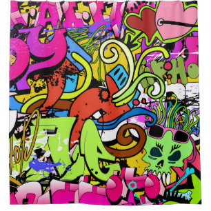 Graffiti Art: Angesagt-Hop-Stil Duschvorhang