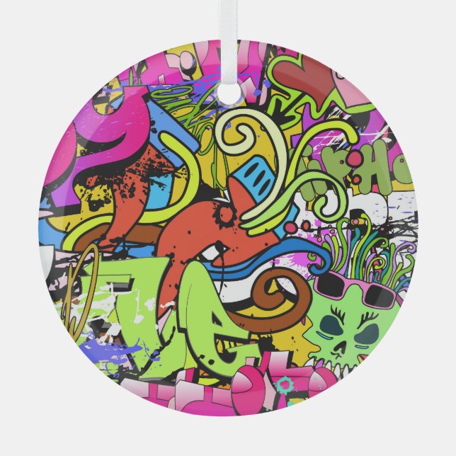 Graffiti Art: Angesagt-Hop-Stil Ornament Aus Glas (Vorderseite)