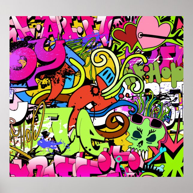 Graffiti Art: Angesagt-Hop-Stil Poster (Vorne)