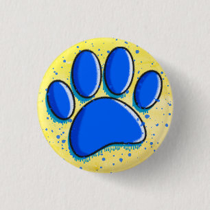 Graffiti Art Dog Paw Drucktinte Spritzer Button