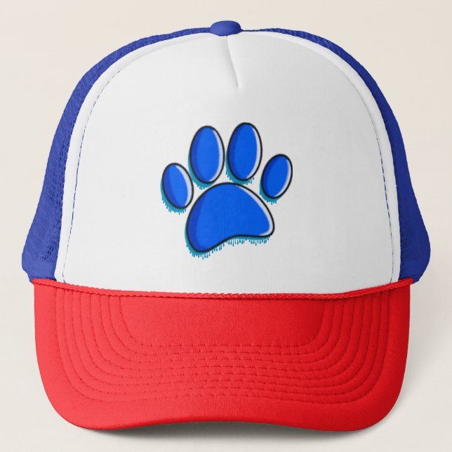 Graffiti Art Dog Paw Print Truckerkappe (Vorderseite)