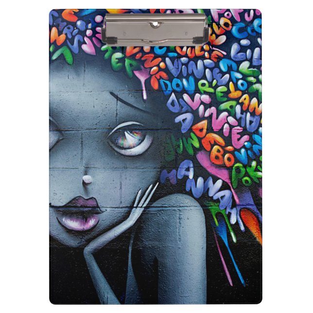 Graffiti Art Niedlich Girl Klemmbrett (Vorderseite)