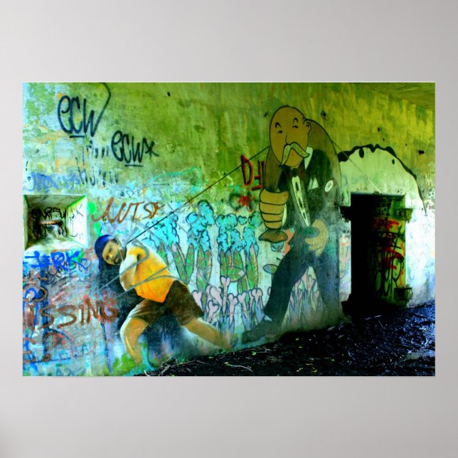Graffiti Art Poster WWII Bunker (Vorne)
