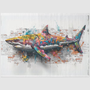 Graffiti Art Whale Decoupage Seidenpapier