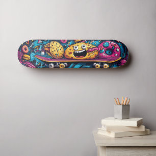 Graffiti-artige Lebensmittelzeichen auf Skateboard