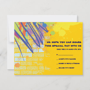 Graffiti Artist Bar Bat Mitzvah Einladungs-Antwort RSVP Karte