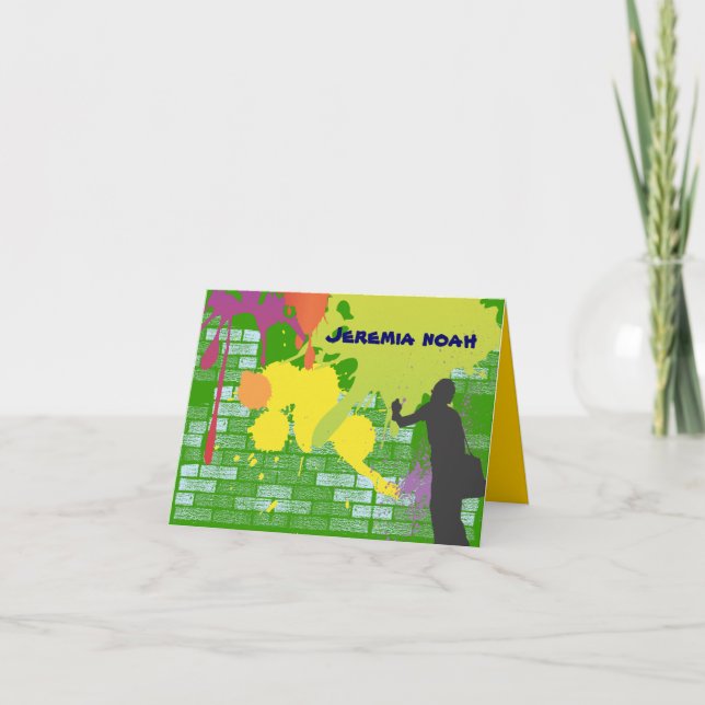Graffiti Artist Bar Bat Mitzvah Thank You Card (Vorderseite)