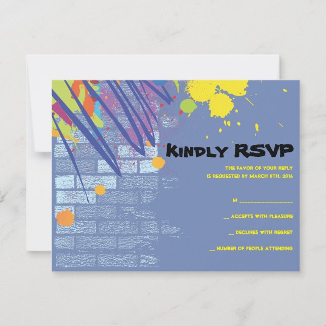 Graffiti Artist Girl Bat mitzvah Invitation Carte  (Devant)