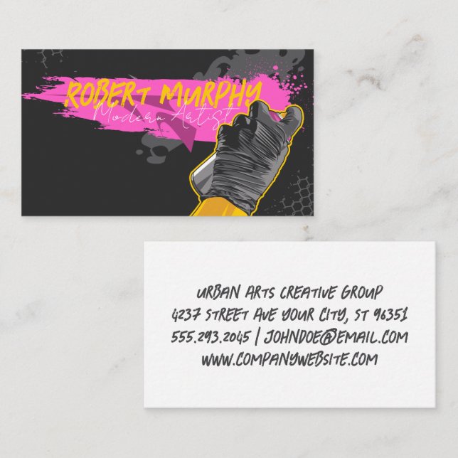 Graffiti Artist Spray Painting Visitenkarte (Vorne/Hinten)