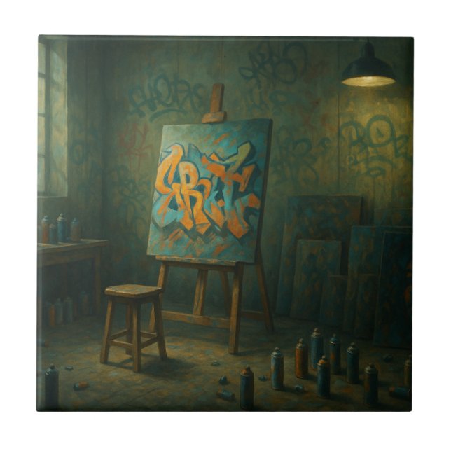 Graffiti Artit's Studio Tile Fliese (Vorderseite)