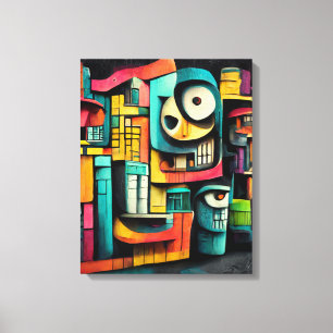 Graffiti auf schwarzem Hintergrund 3D-Malerei Leinwanddruck