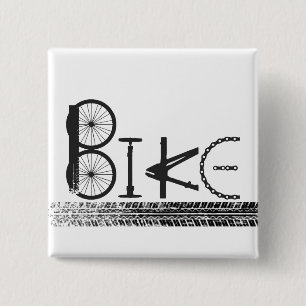 Graffiti aus Fahrradteilen mit Reißspuren Button