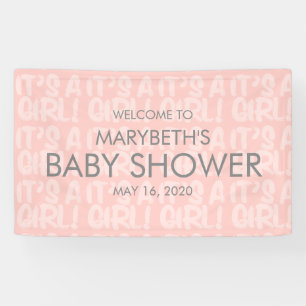 Graffiti Baby shower rose bannière de bienvenue