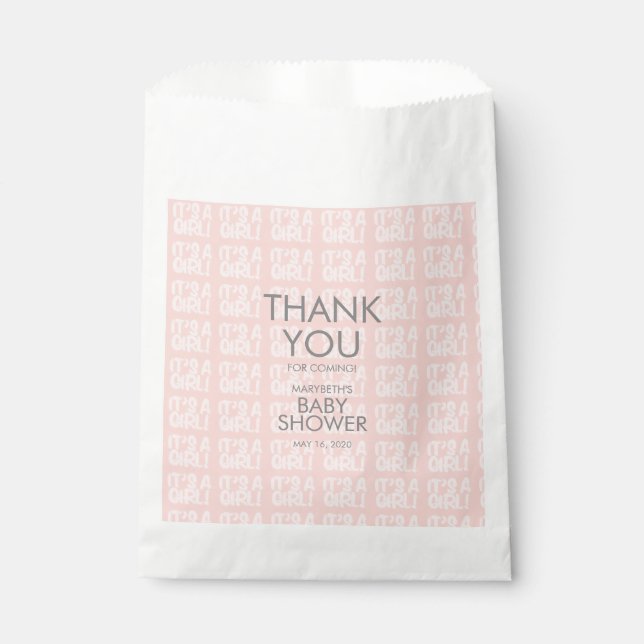 Graffiti Baby shower rose Favoriser les sacs (Devant)