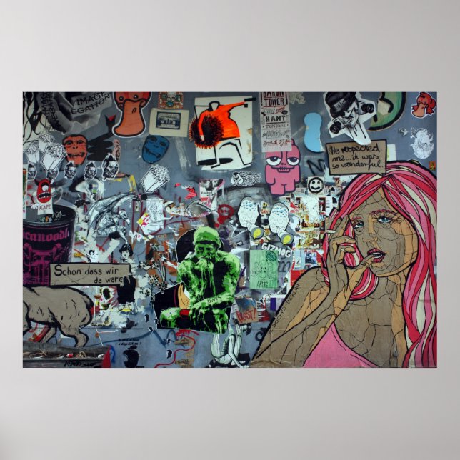 Graffiti, Berlin, Deutschland Poster (Vorne)