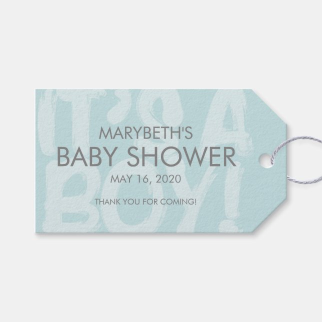 Graffiti Blue Baby Showdusche Gefallen Geschenk Ta Geschenkanhänger (Vorderseite (Horizontal))
