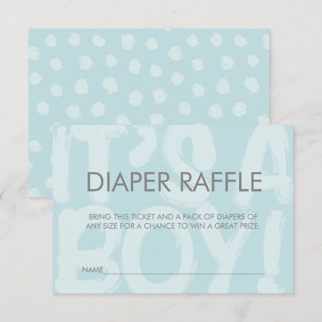 Graffiti Blue Baby Showdusche Windeln Raffle Ticke Einladung (Vorne/Hinten)