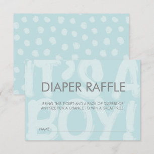 Graffiti Blue Baby Showdusche Windeln Raffle Ticke Einladung