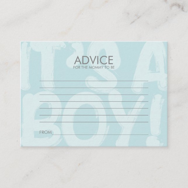 Graffiti Blue Baby shower carte conseil pour maman (Devant)