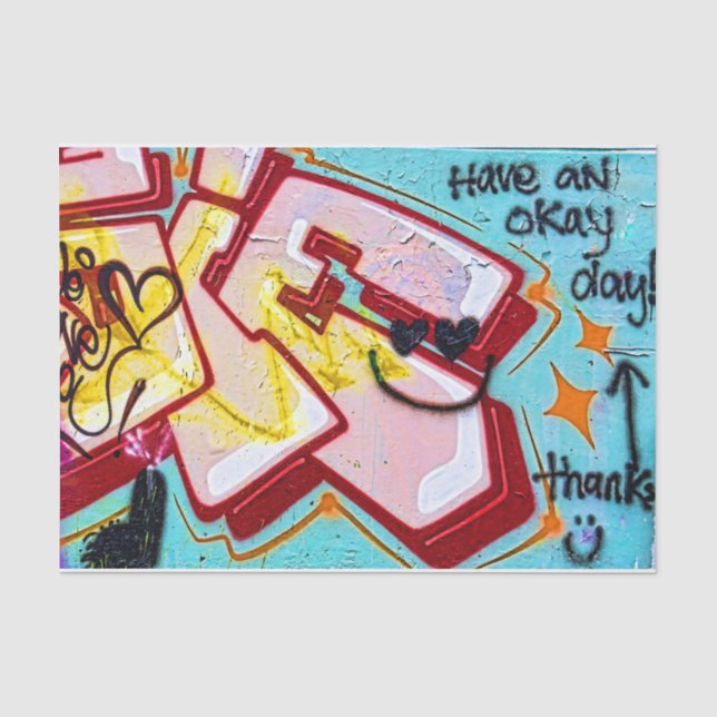 Graffiti Blue Pink Urban Street Kunst Seidenpapier (Vorderseite)