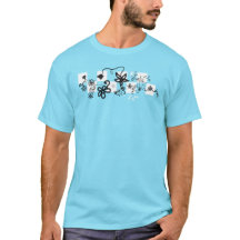 Graffiti Blume Karo T - Shirt