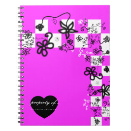 Graffiti-Blume und Karo-Notebook Notizblock