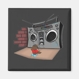 Graffiti Boom Box Breakdance Cartoon  Magnet