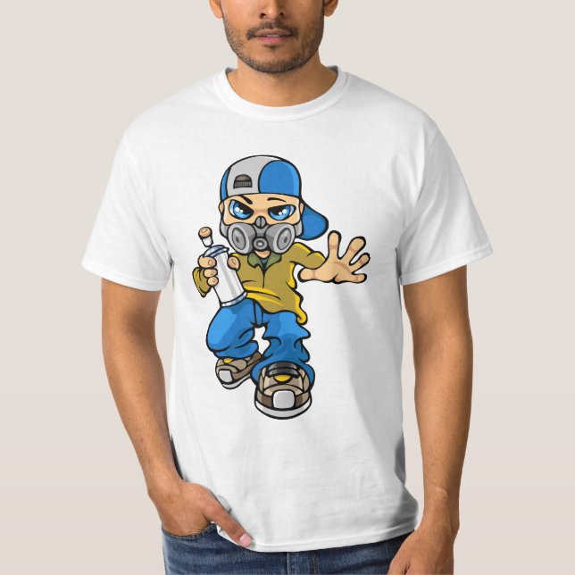 Graffiti boy and mask T-Shirt (Vorderseite)