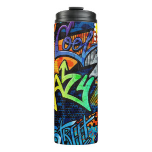 Graffiti Bricks: Urban Abstrakt Thermosbecher
