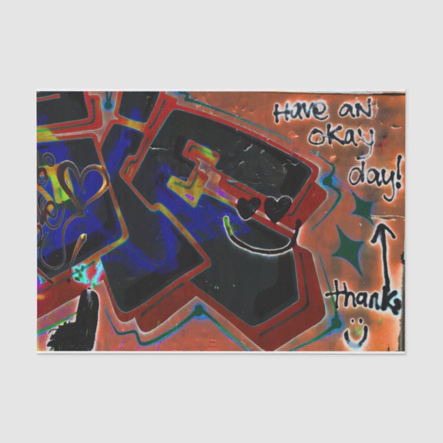 Graffiti Brown Black Painted Urban Street Wall Art Seidenpapier (Vorderseite)