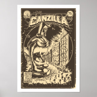 Graffiti - CANZILLA - Retro SciFi Monster Comic Poster