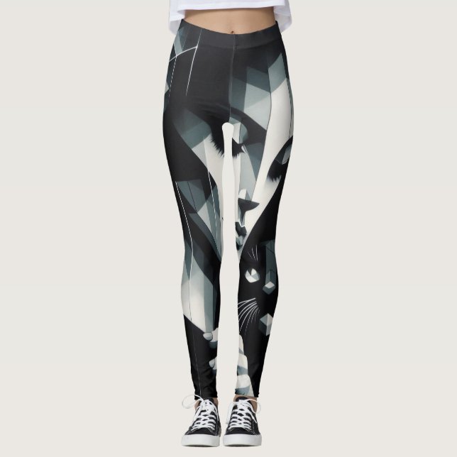 Graffiti Cat Lady Leggings (Vorderseite)