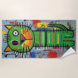 Graffiti Cat Street Art Character Strandtuch