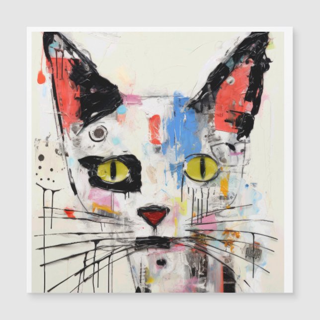 Graffiti Cat Urban Cool Feline Magnetkarte (Vorderseite)