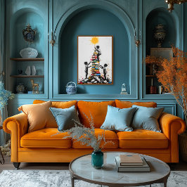 Graffiti Children Climbing Books - Urban Protest Poster