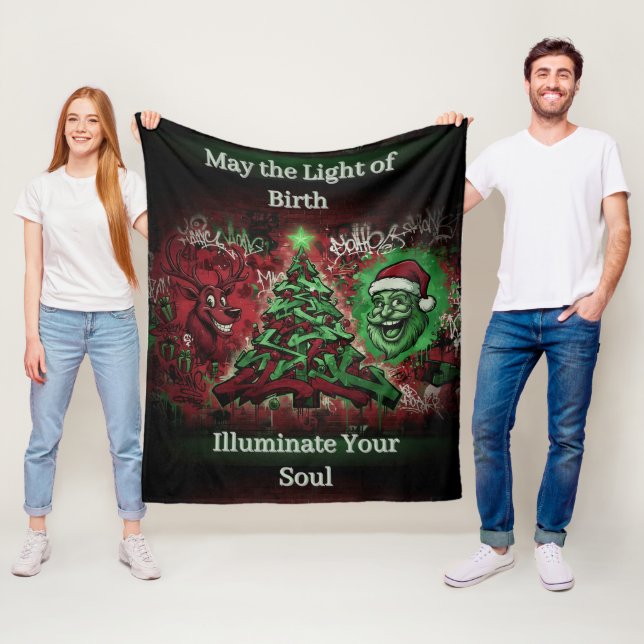 Graffiti Christmas Fleece Blanket 50x60 (Beispiel)