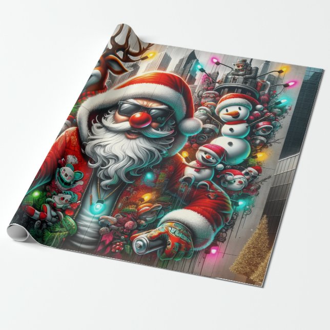 Graffiti Christmas Geschenkpapier (Ungerollt)