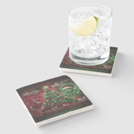 Graffiti Christmas Marble Coaster Steinuntersetzer